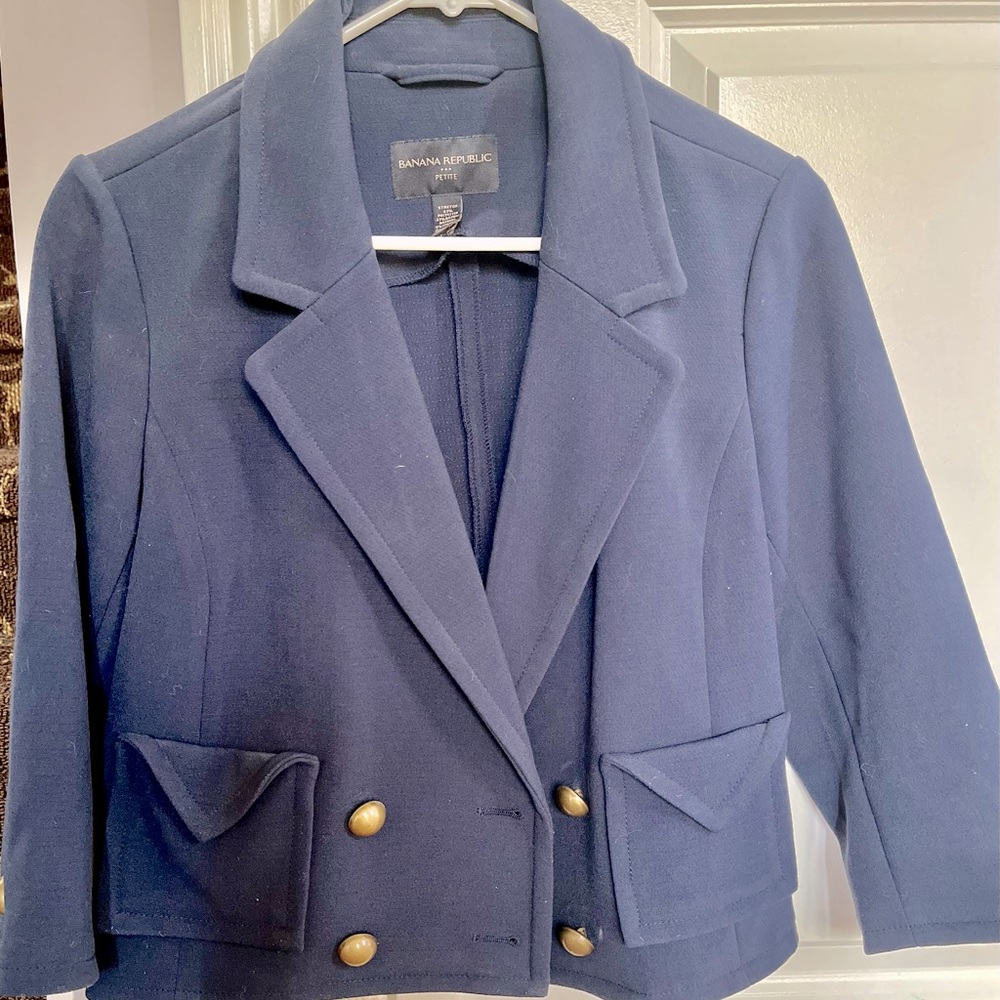 Banana Republic Navy Jacket/Blazer size Petite Medium